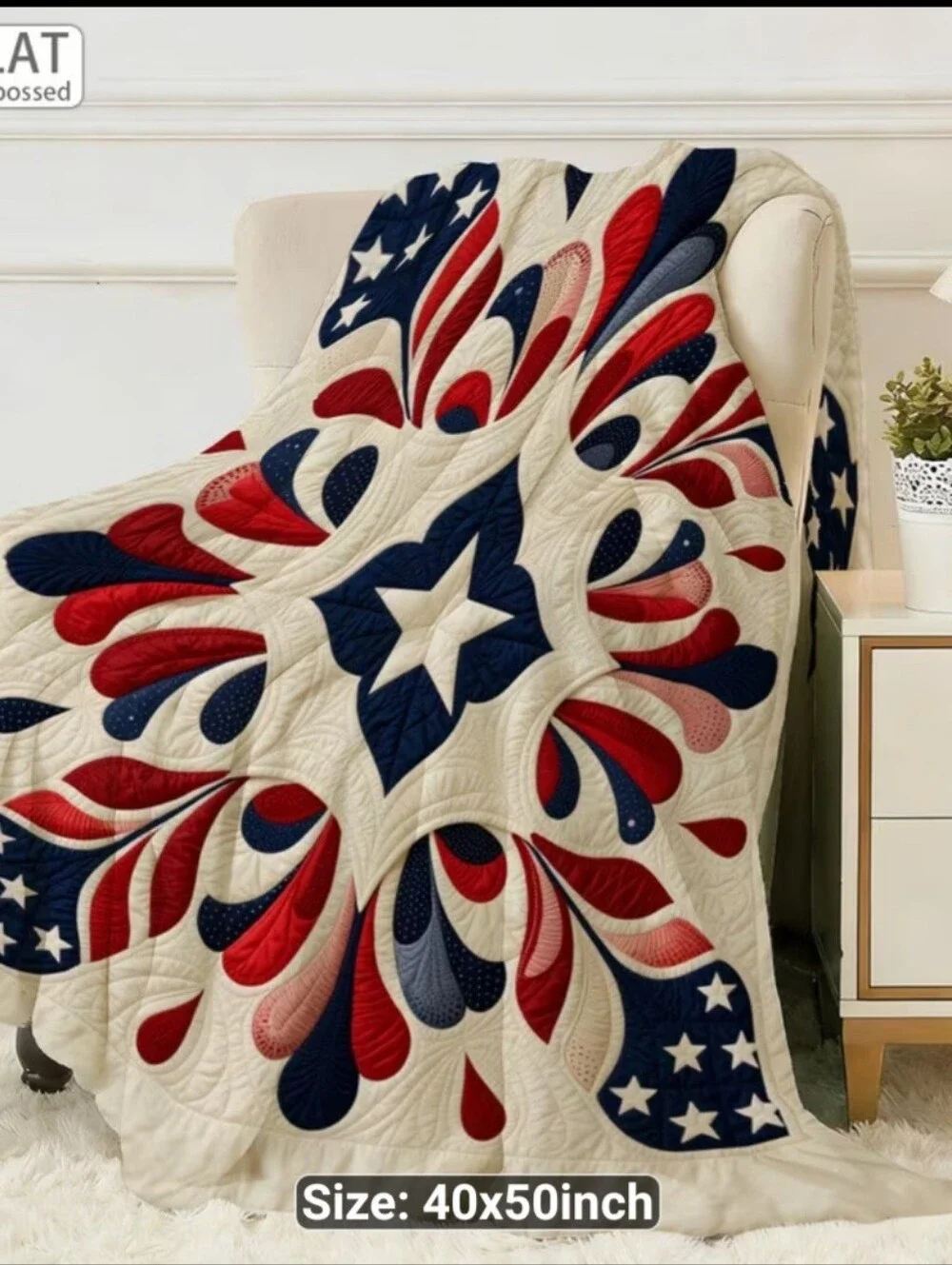 New Patriotic Starburst Throw 39.4x59.1 #1494-1246